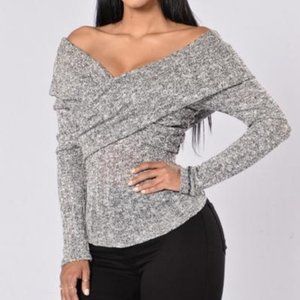 NWT Fashion Nova Heather Gray Sweater
